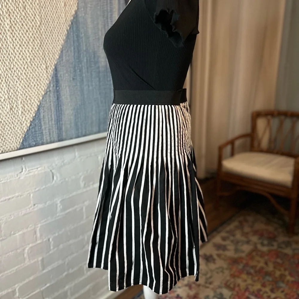 Amanda + Chelsea Black and White Striped Skirt